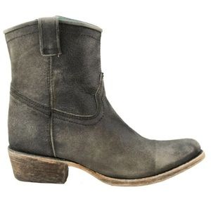 Corral Grey Lambskin Leather Sip-up Shortie Booties Size 7